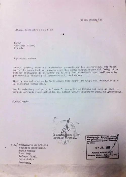 Documento contra el profesor Fernando Gallego